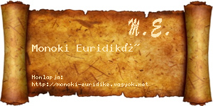 Monoki Euridiké névjegykártya